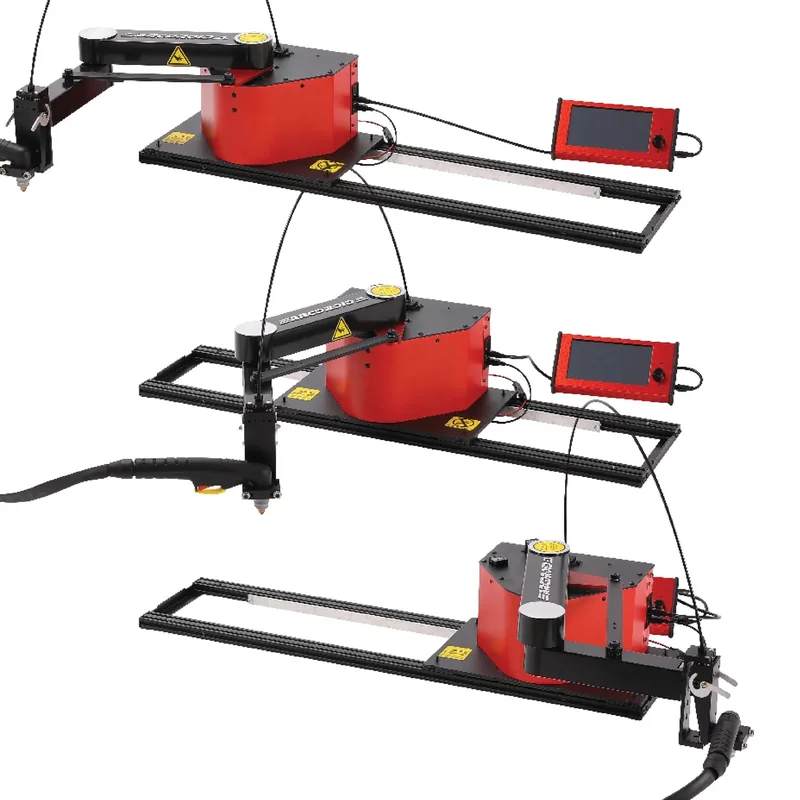 Le module X2 : l'ArcDroid indexé en trois positions sur le rail, 1 200 mm de large